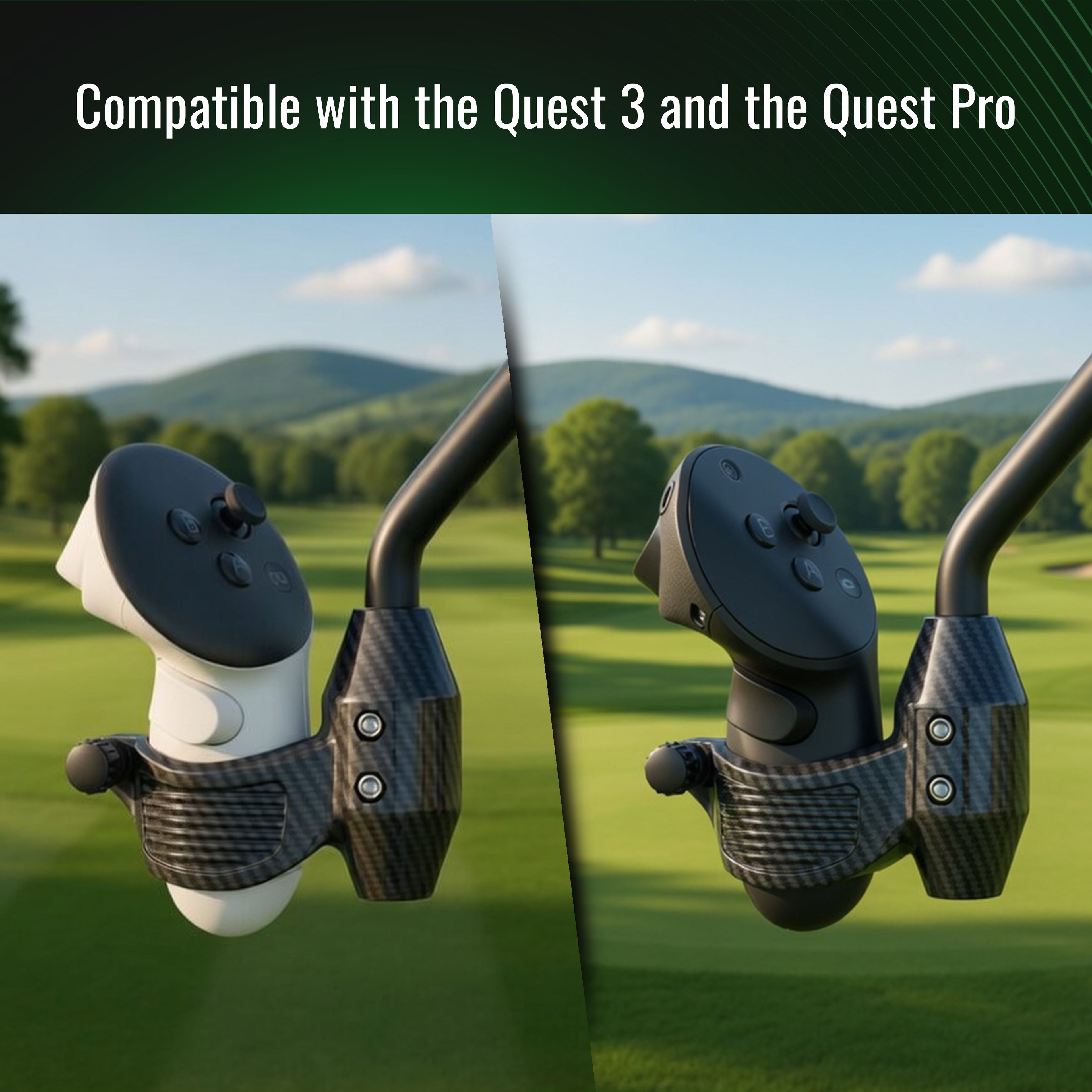 DriVR Ace - VR Golf Club Handle Accessory - Compatible with Quest 3/3s and Pro