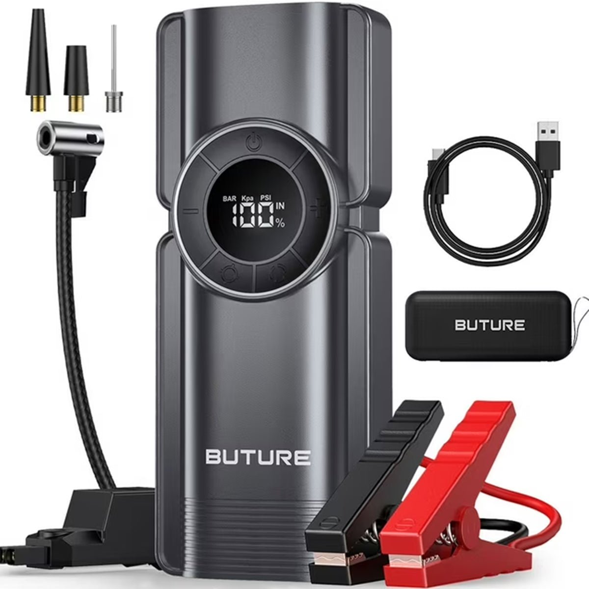 Buture Beta01 Palm-Sized Jump Starter with Air Compressor丨3500A Peak Power, Auto Shut-Off Inflation