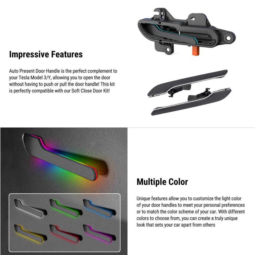 Electric Auto Present Door Handles with LED for Tesla Model 3 / Y (4PCS)
