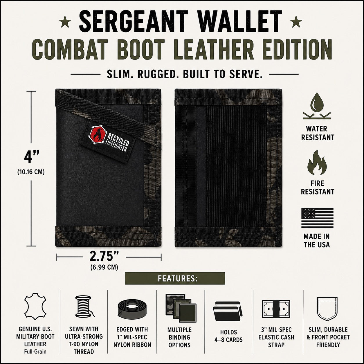 Sergeant Wallet - Combat Boot Leather Edition